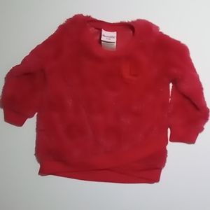Girls Red Toddler Flower Sweater